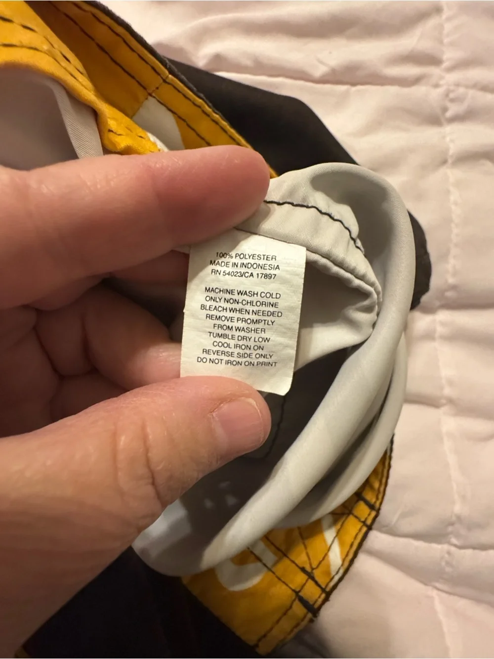 Old Navy Brown Swim Board Shorts with Yellow and Orange Stripes